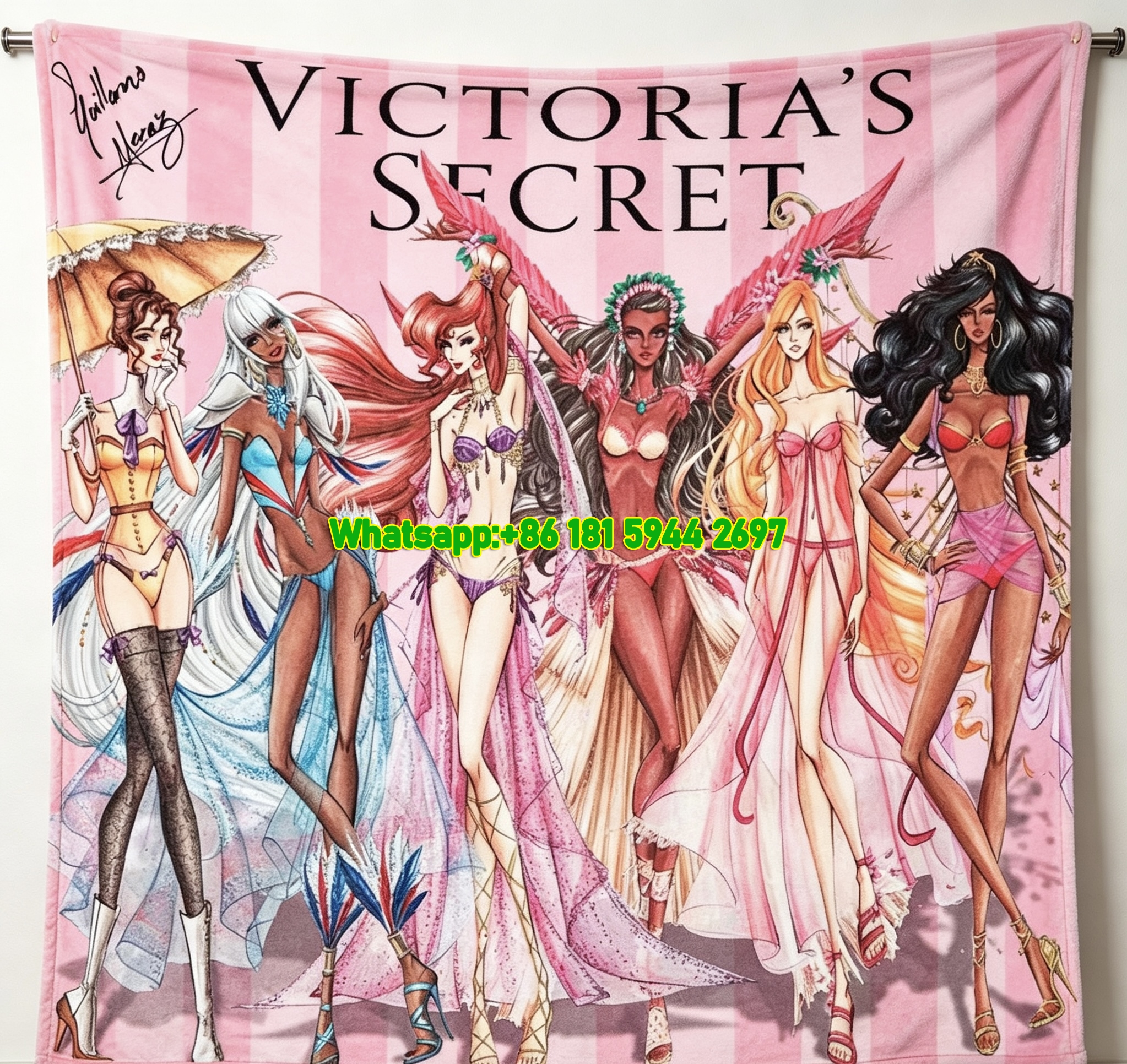 Victoria's Secret Fashion Show Fleece Throw Blanket V106